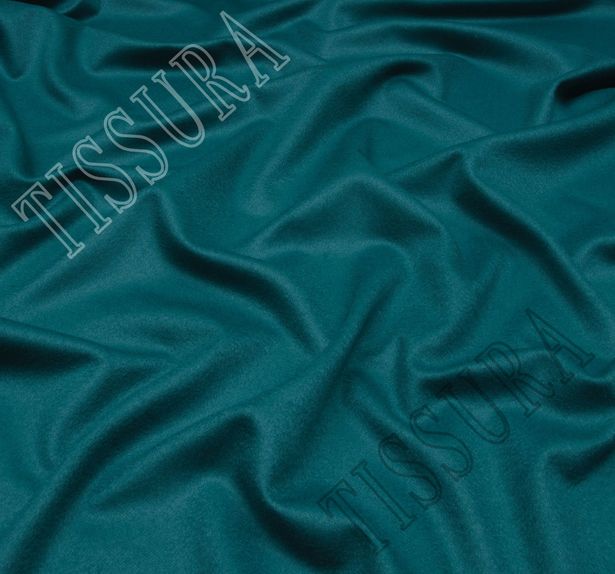 Пальтовая ткань изумрудно-зеленого цвета из натурального кашемира #3