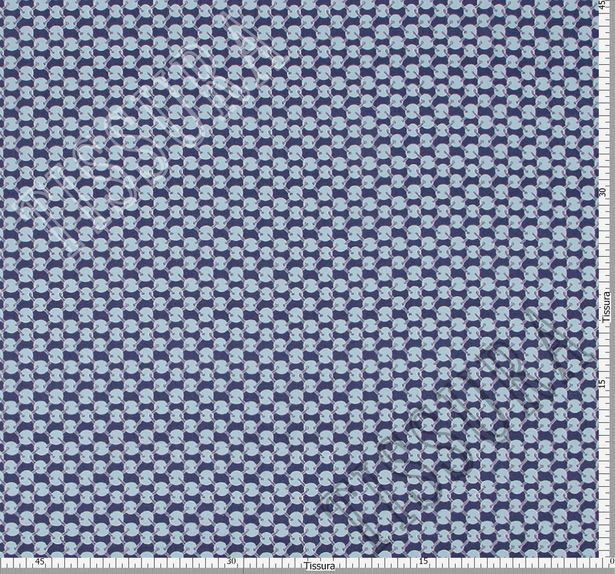 Поплин-стрейч: на темно-синем фоне которого расположены голубые круги, скрепленные между собой морскими веревками #2