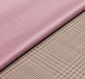 Двусторонняя ткань из шерсти, шелка и льна: розовый и розово-коричневая клетка #1