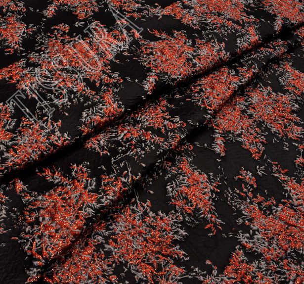 Жаккард-клоке черного цвета с ярким абстрактным рисунком #1
