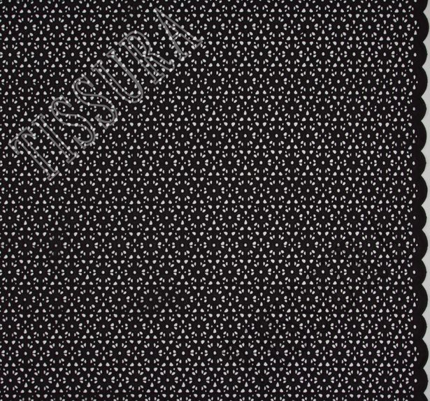 Батист с вышивкой черного цвета из 100% хлопка в технике «ришелье» #2