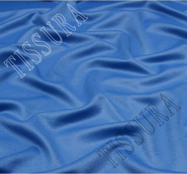 Пальтовая ткань голубого цвета из натурального кашемира #3