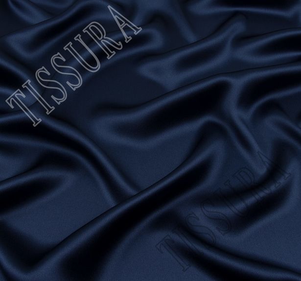 Шелковый атлас темно-синего оттенка #1