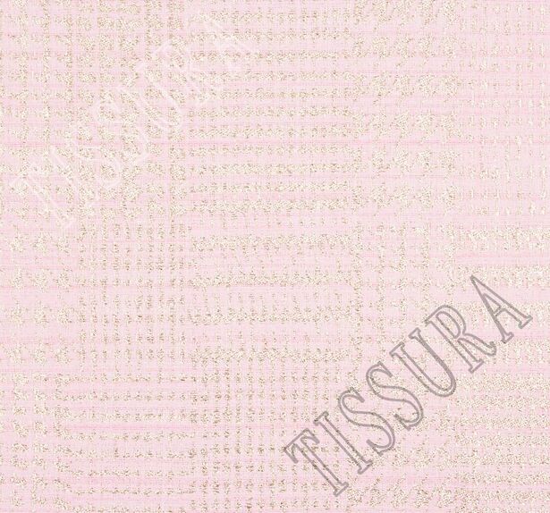 Жаккард-букле нежно-розового оттенка в золотистую клетку
 #3