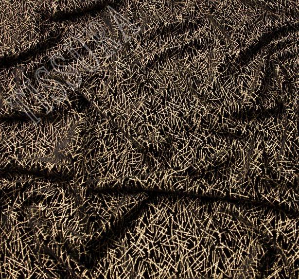 Итальянский черный бархат покрыт множеством золотых штрихов #1