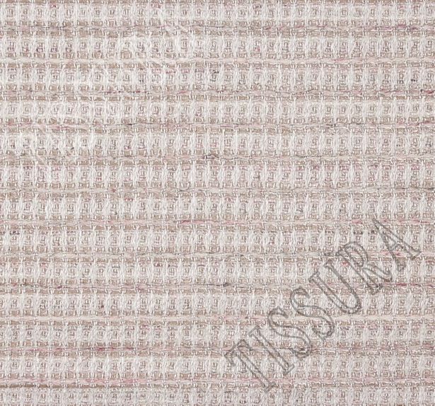 Ткань "Шанель" серо-розового цвета с узором в полоску #3
