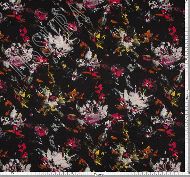 Атласный шелк с цветочным узором, напоминающим абстрактную живопись #2
