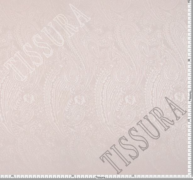 Жаккард шелковый светло-розовый с рисунком пейсли #2