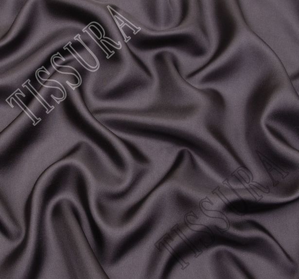 Непрозрачный шелковый твил итальянского производства. Цвет – темно-серый. Дизайн – однотонный. #1