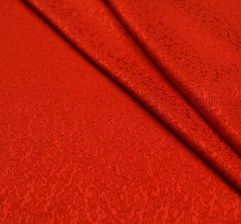 Жаккард шелковый красный с узором пейсли #1