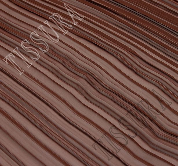 Оригинальный плиссированный жоржет «двойная складка» шоколадного оттенка #4
