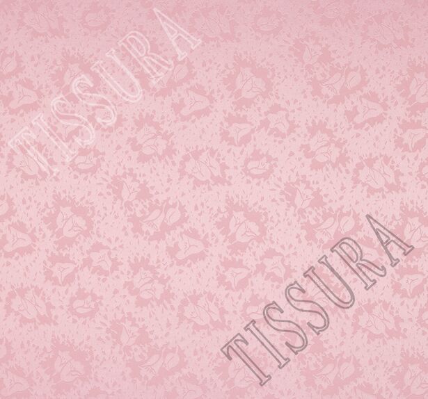 Жаккард шелковый пудрово-розовый с цветочным узором #3