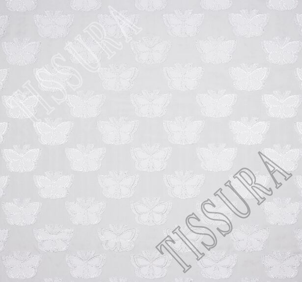 Жаккард-филькупе белого цвета с дизайном в виде бабочек #3