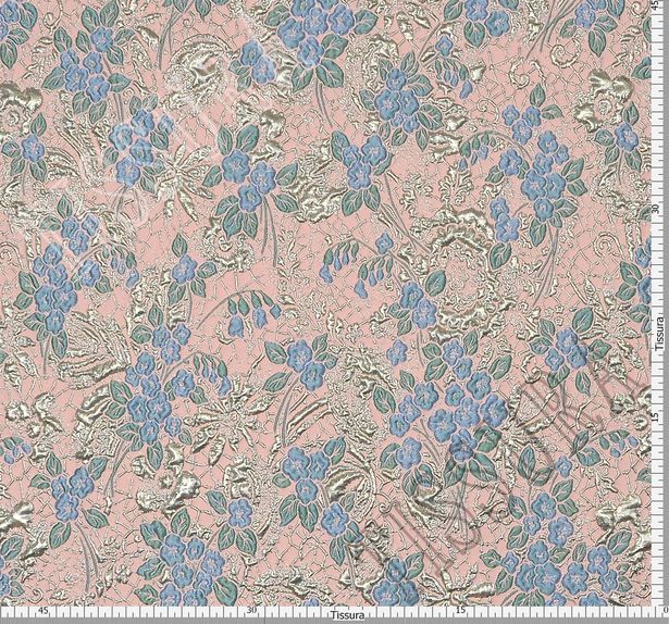 Жаккард-клоке с цветочным узором на нежно-розовом фоне #2