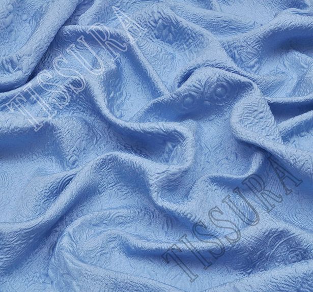 Жаккард светло-голубого оттенка с рисунками сов #2