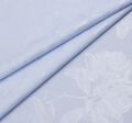 Поплин из 100% хлопка с узором в бело-голубую полоску и цветочным принтом серебристого цвета #1