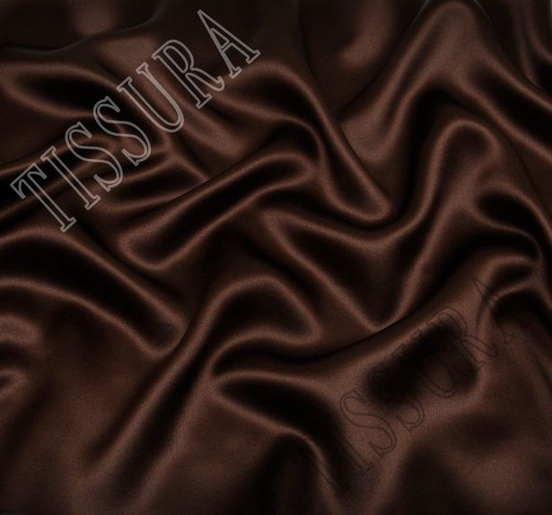 Атласный шелк насыщенного темно-коричневого оттенка #1