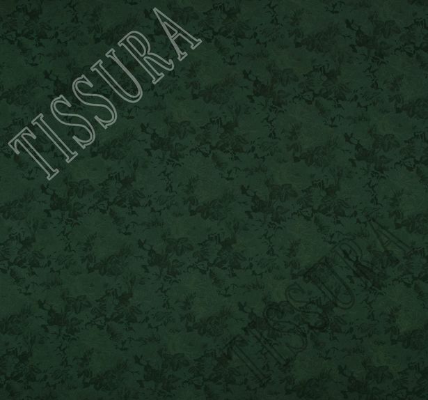 Жаккард-стрейч темно-зеленого оттенка с цветочным узором #3