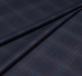 Костюмный твил из высококачественной шерсти австралийского мериноса – сине-коричневая клетка #1