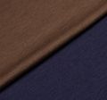 Двусторонний трикотаж на основе шерсти синего и коричневого оттенков #1
