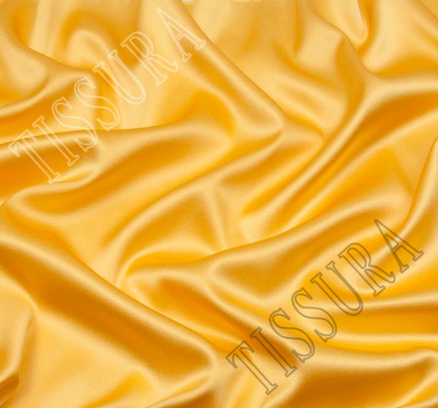 Атлас-стрейч шелковый желтого оттенка #1