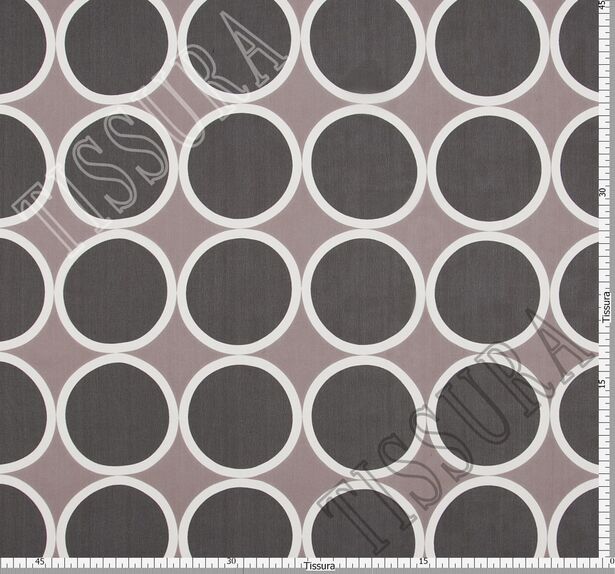 Ткань жоржет из натурального шелка с геометрическим принтом: основные цвета – серый, белый, черный #2