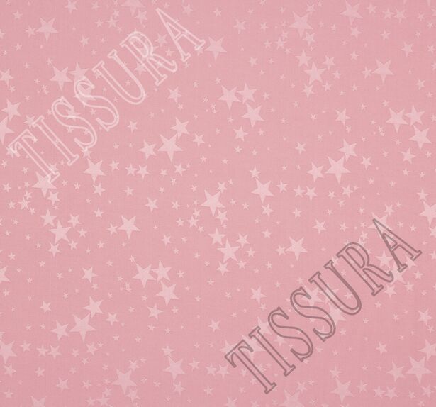 Жаккард шелковый розового оттенка со звездами #3