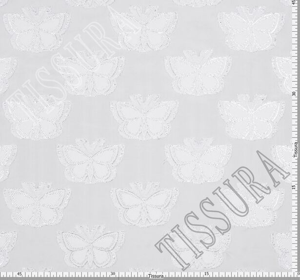 Жаккард-филькупе белого цвета с дизайном в виде бабочек #2