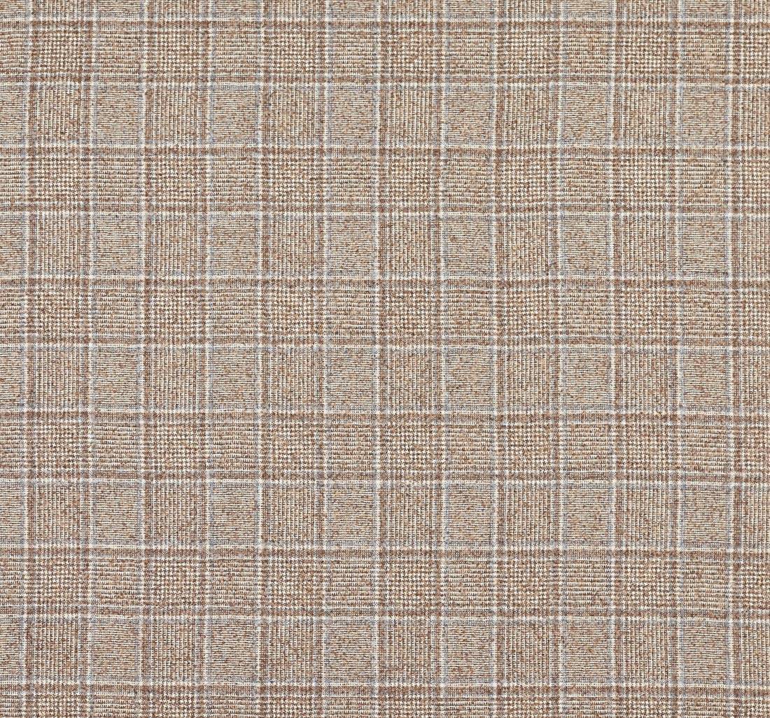 Ткань костюмная из шерсти мериноса и сури альпаки. Клетка "Принц Уэльский" бежево-голубая в наличии