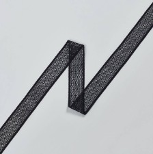 Тесьма кружевная из хлопка черная в сеточку бобинет и в горошек "point d'esprit" (пуа д'эспри́) в наличии