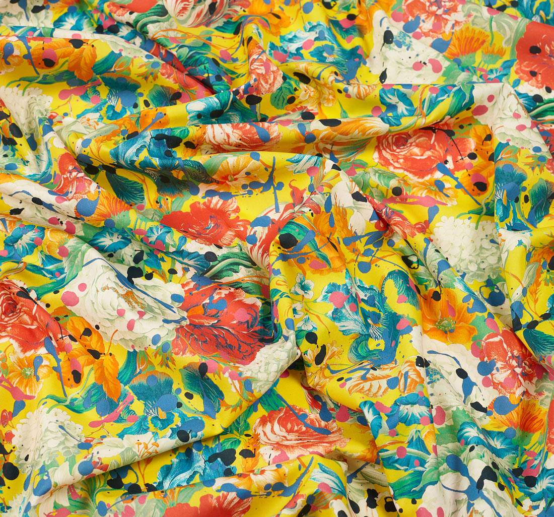 Хлопок Tana Lawn™ от Liberty с ярким цветочным авторским принтом "Punk Rosey" (Панк Рози) в наличии
