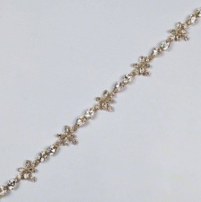 Тесьма-шнур металлическая филигранная, декорированная кристаллами Swarovski в наличии