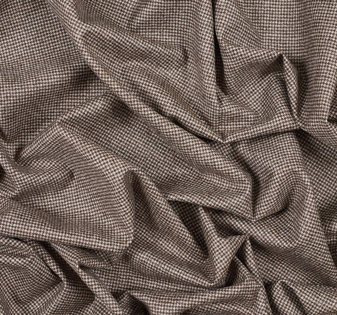 Ткань костюмная от Loro Piana. Шерсть с добавлением кашемира. Коричнево-бежевый гленчек в наличии