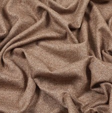 Ткань пальтовая двухслойная, двусторонняя от Loro Piana из коллекции "Zelander". Бежево-коричневая ёлочка в наличии