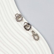 Застежка-крючок металлическая, декорированная кристаллами и стразами Swarovski в наличии