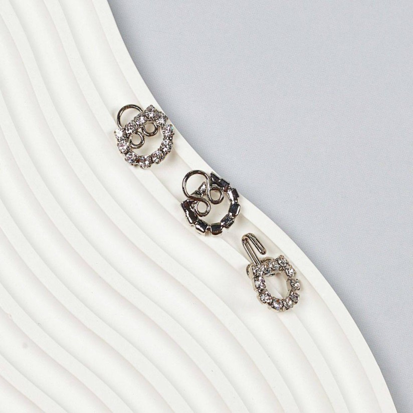 Застежка-крючок металлическая, декорированная кристаллами и стразами Swarovski в наличии
