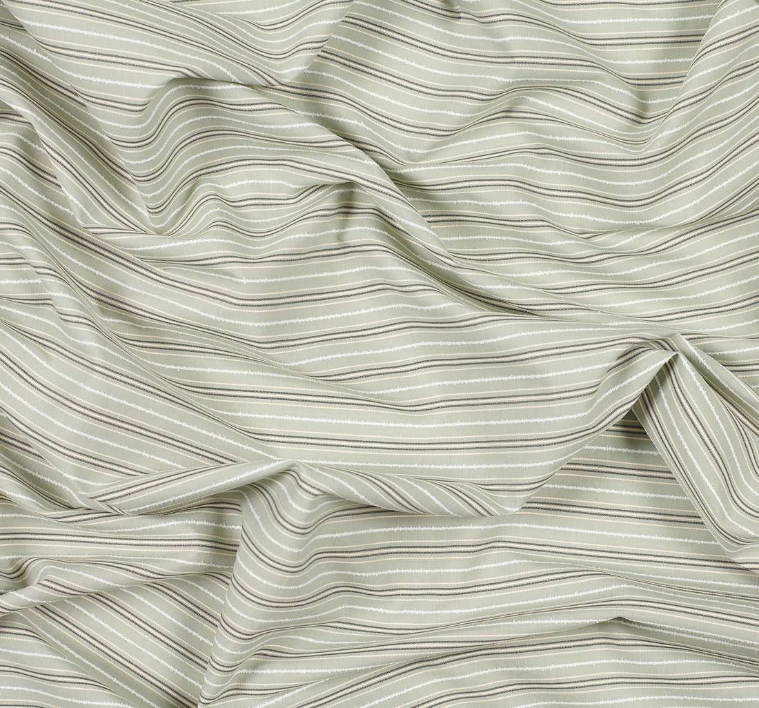 Хлопок в белые и серые полосы на мятном фоне от Cotonificio Albini в наличии
