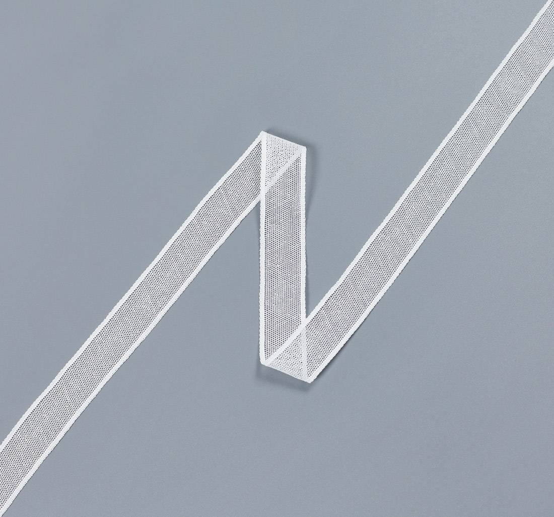 Тесьма кружевная из хлопка. Мелкая сетка бобинет. Цвет белый в наличии