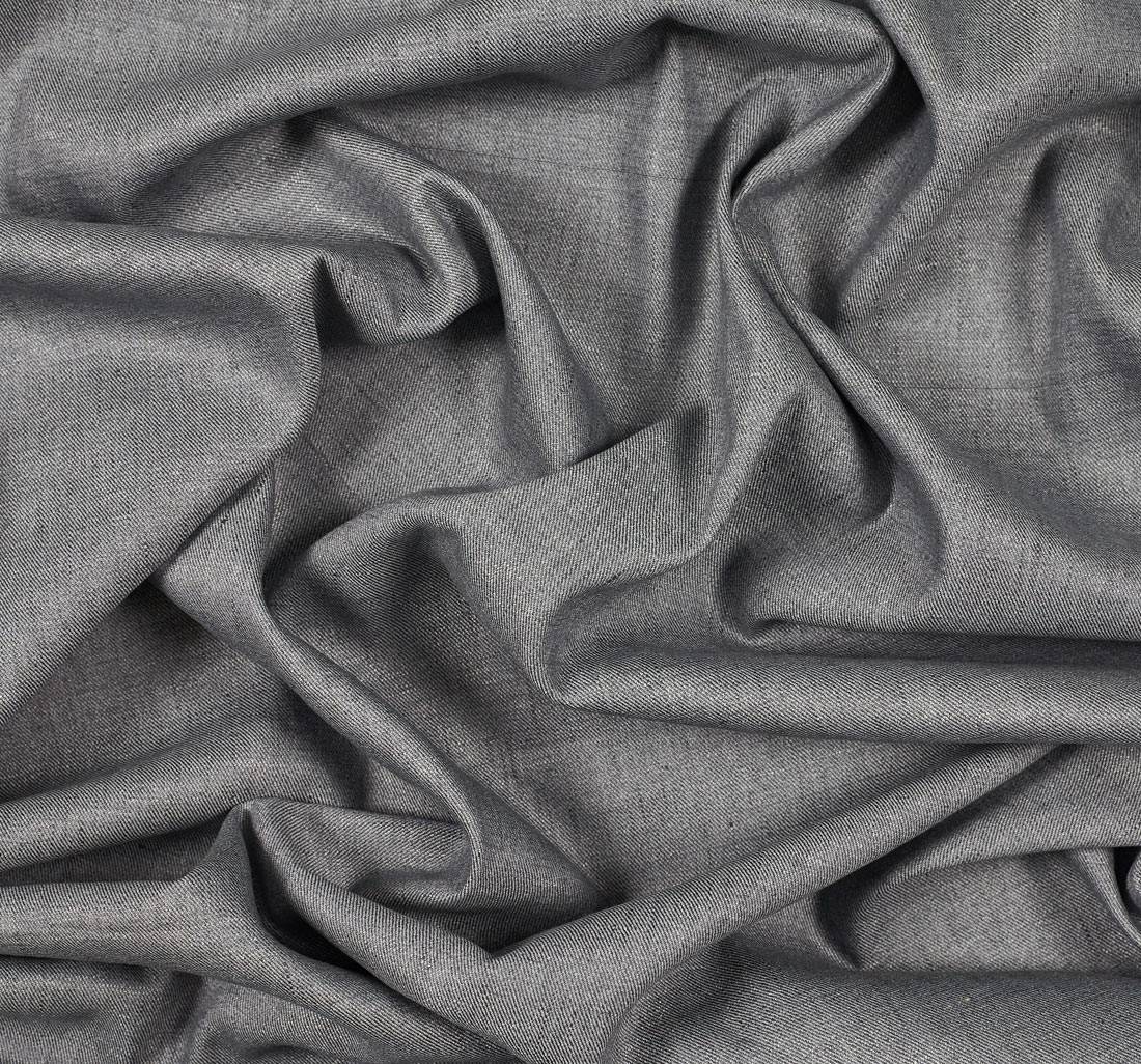 Костюмная ткань благородного серого цвета из льна с эластаном и эластомультиэстером от Cotonificio Albini в наличии