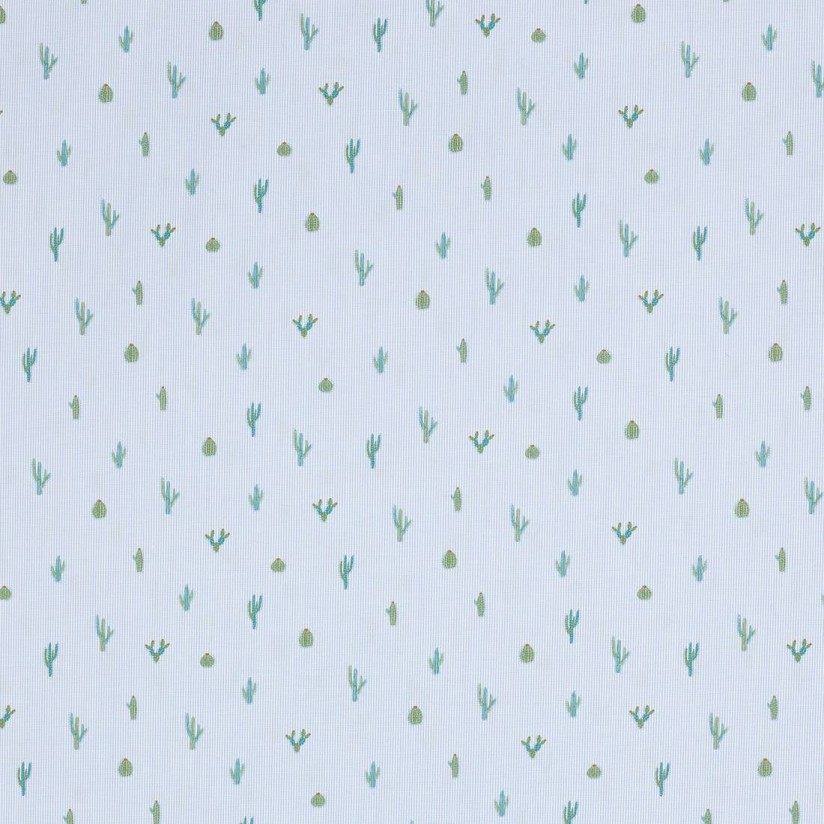 Поплин от Liberty из 100% хлопка. Дизайн «Saguaro stripe» (Полосы Сагуаро). Кактусы на бело-голубой полоске в наличии