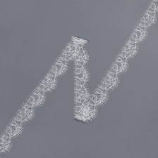 Тесьма кружевная шантильи. Цветочный узор. Цвет айвори в наличии