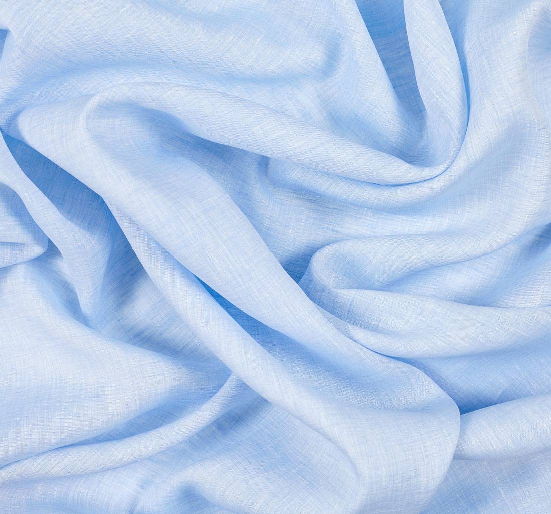 Ткань нежно-голубая из 100% льна. Коллекция "Золотой лен" (Gold linen) от Thomas Mason в наличии