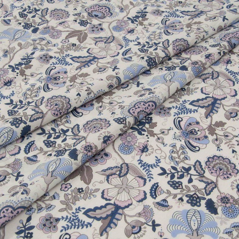 Хлопок Tana Lawn от Liberty. Принт «Mabelle» (Мэйбл). Цвет сиреневый/голубой в наличии