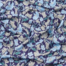 Поплин Piccadilly из 100% хлопка от Liberty. Принт «Louie’s poppies» (Маки Луи). Цвет синий, голубой, серый в наличии