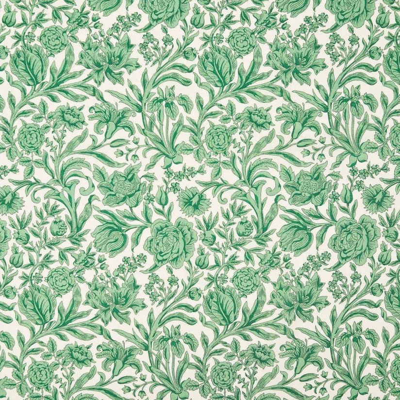 Хлопок Tana Lawn™ от «Liberty». Принт «Sambourn» (Самборн). Цвет белый/зеленый в наличии