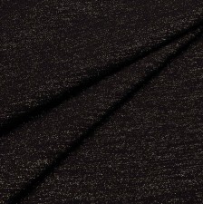 Креп шерстяной черного цвета с золотыми нитями в наличии
