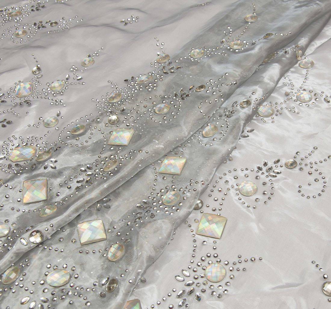 Органза голографическая с кристаллами Swarovski в наличии