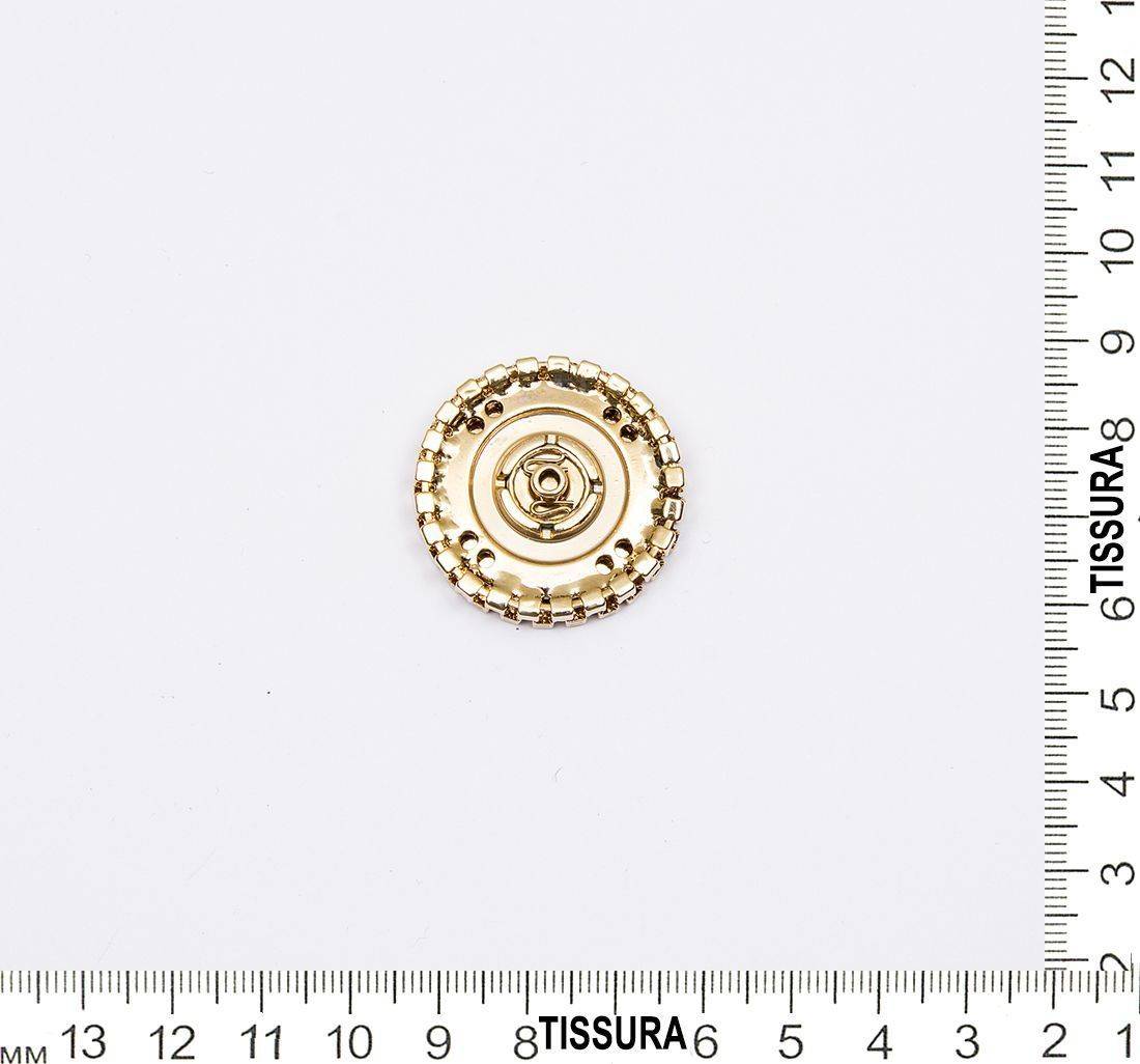 Кнопка металлическая с кристаллами в наличии