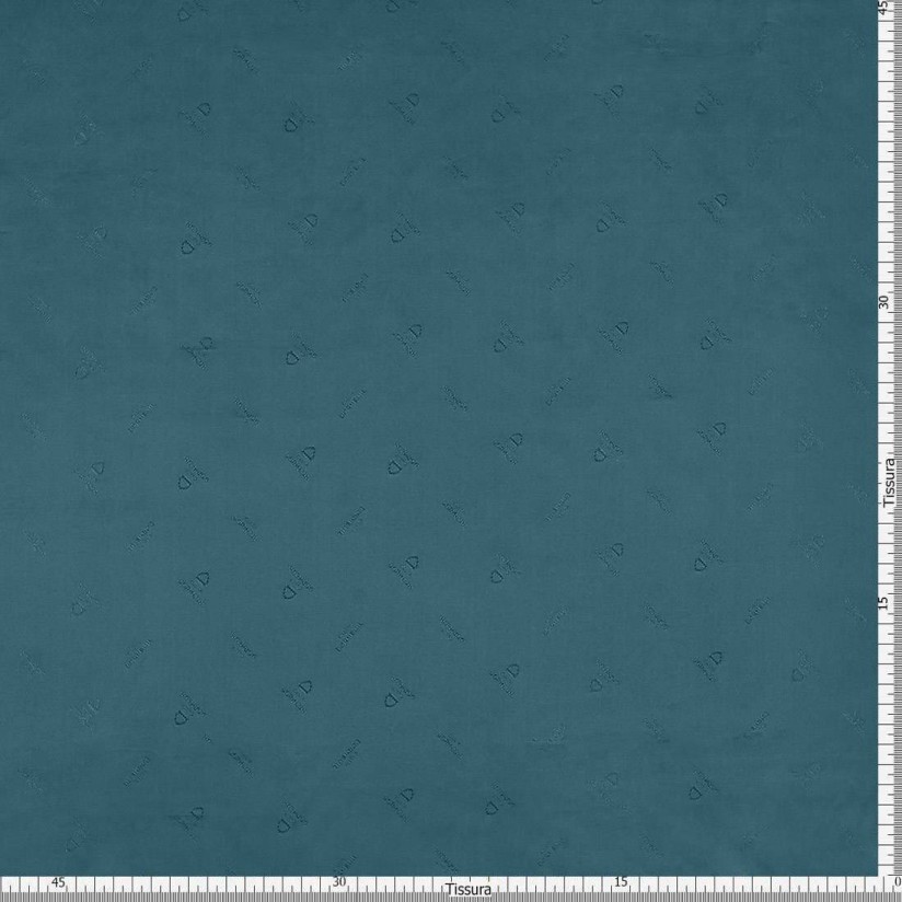 Ткань подкладочная с жаккардовым логотипом Dormeuil. Цвет сине-зеленый в наличии