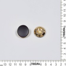 Пуговица металлическая, на ножке, декорированная эмалью, матовая. Цвет золотистый, черный в наличии